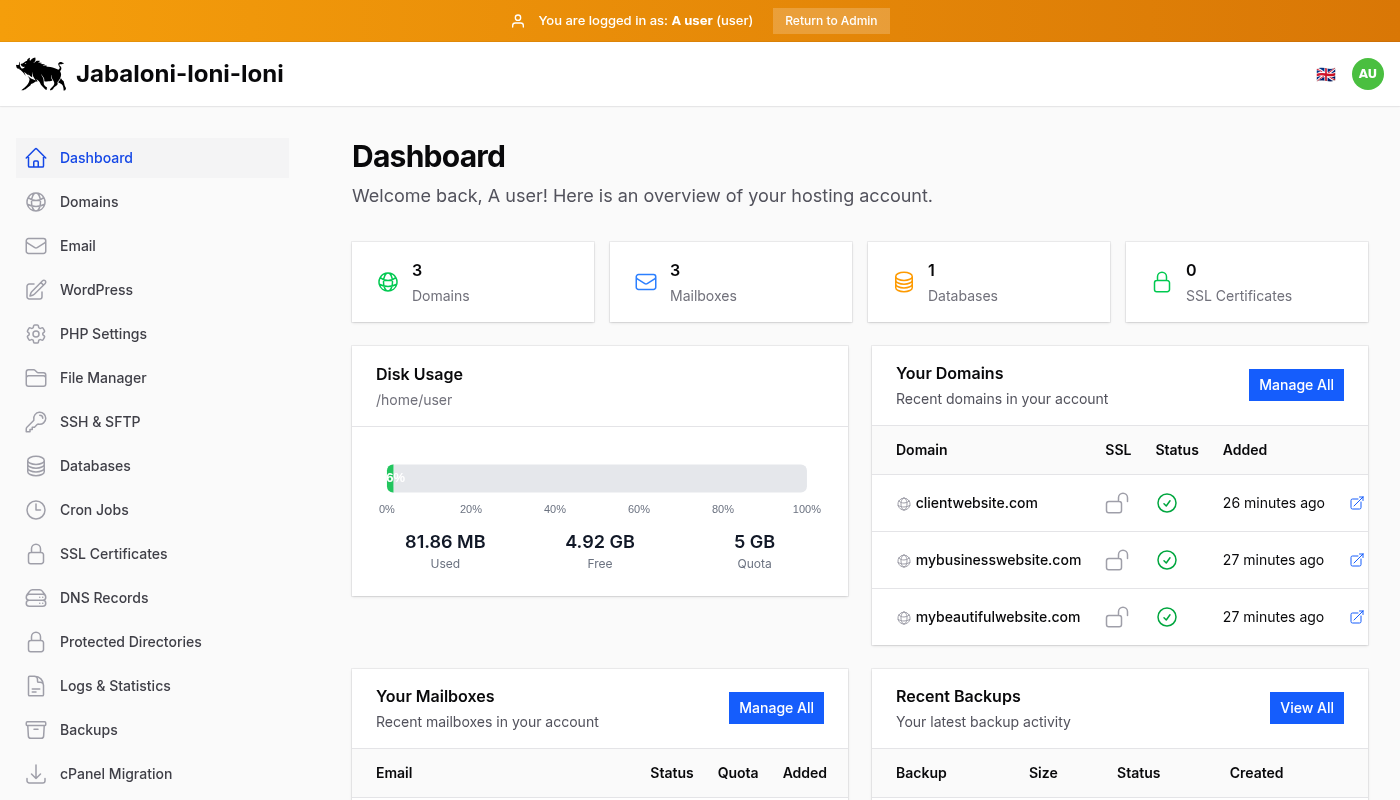 User Dashboard